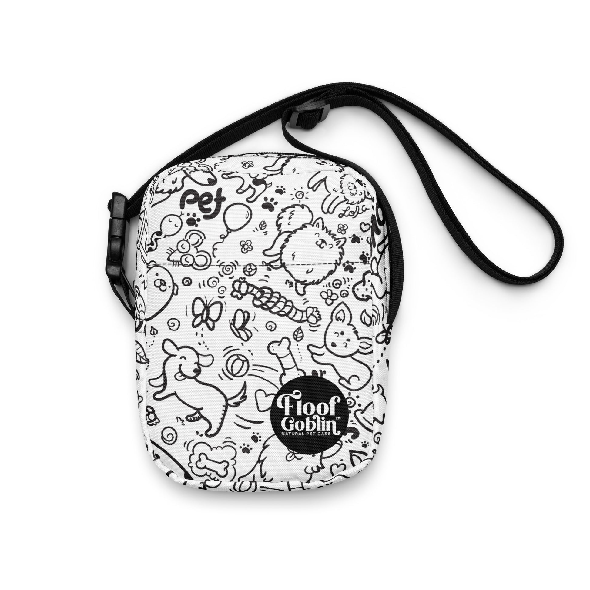 floof goblin crossbody treat and hiking bag